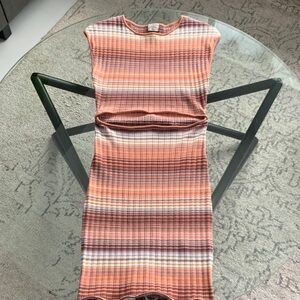 Wilfred free Sunset Striped knitted Midi Dress XL